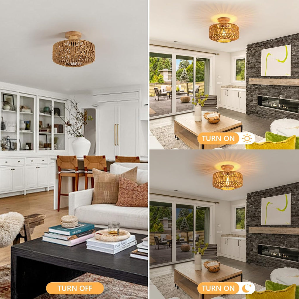 Ceiling Light - Wood Frame