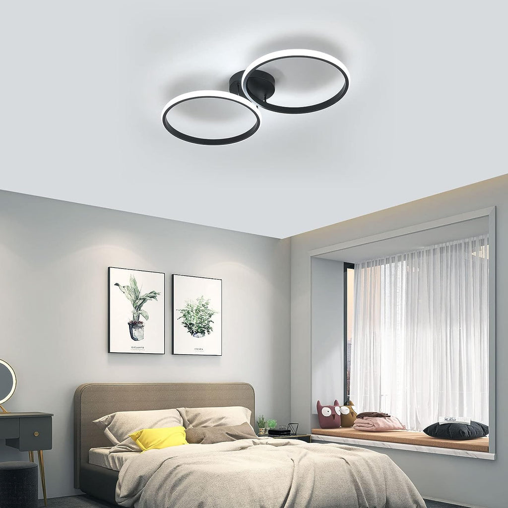 Ceiling Light - Black Aluminium Frame, White Light