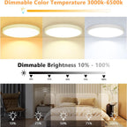 Ceiling Light - White Plastic Frame, Warm Light