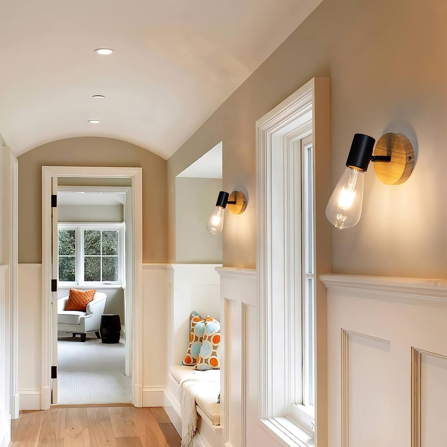 Wall Light - Black Wood Frame