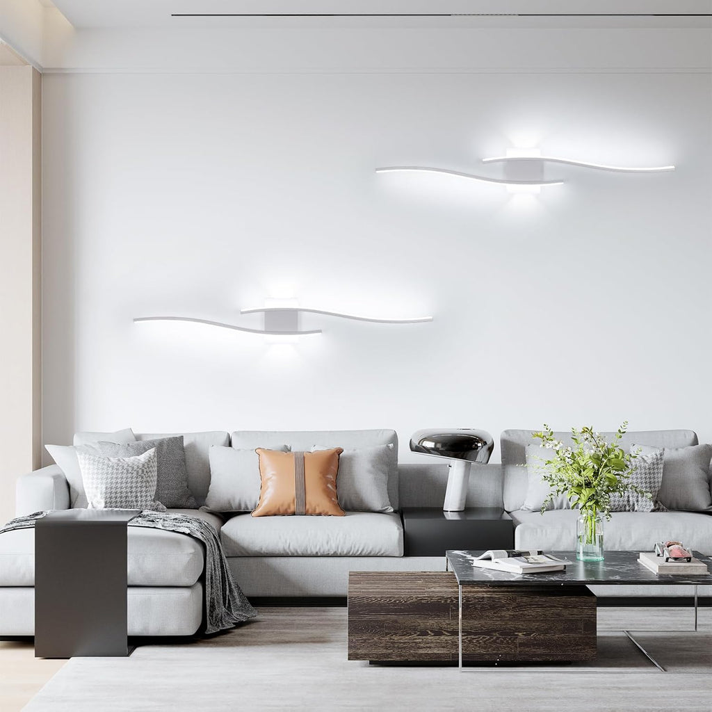 Applique da Parete - Struttura in Alluminio Bianco, Luce Bianca