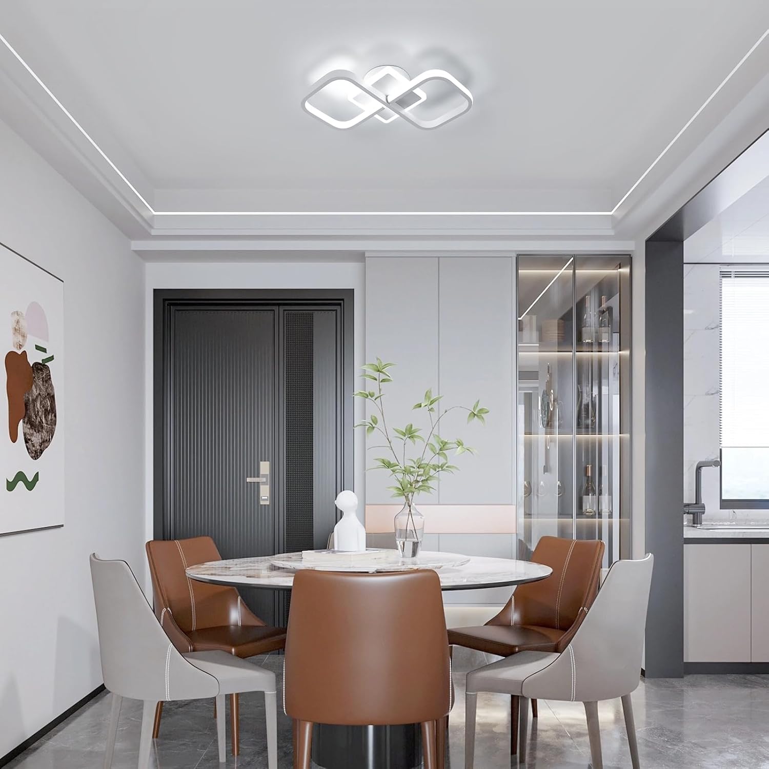 Ceiling Light - White Acrylic Frame, Tunable and Dimmable