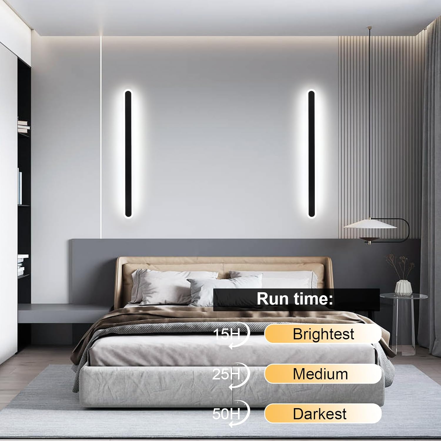 Wall Light - Black Metal Frame, Tunable and Dimmable