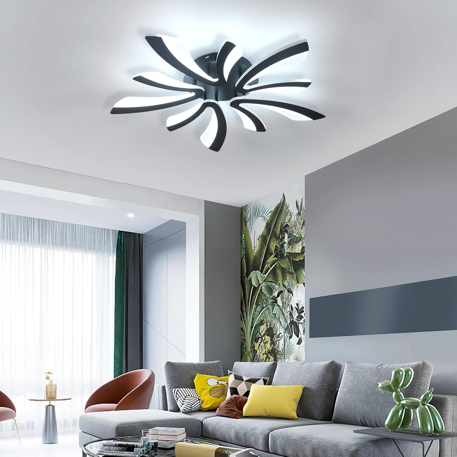 Ceiling Light - Black Acrylic Frame, Tunable and Dimmable