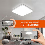 Ceiling Light - White Plastic Frame, White Light
