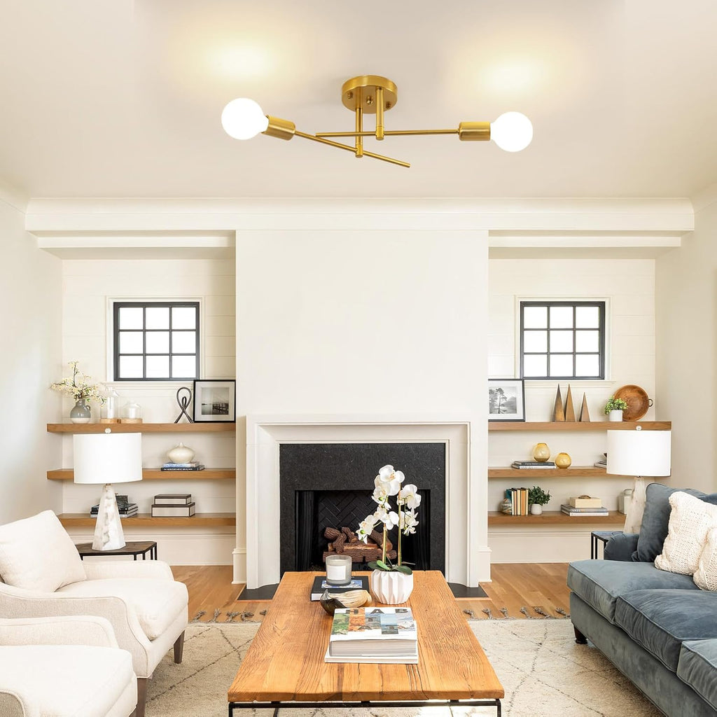 Ceiling Light - Gold Metal Frame