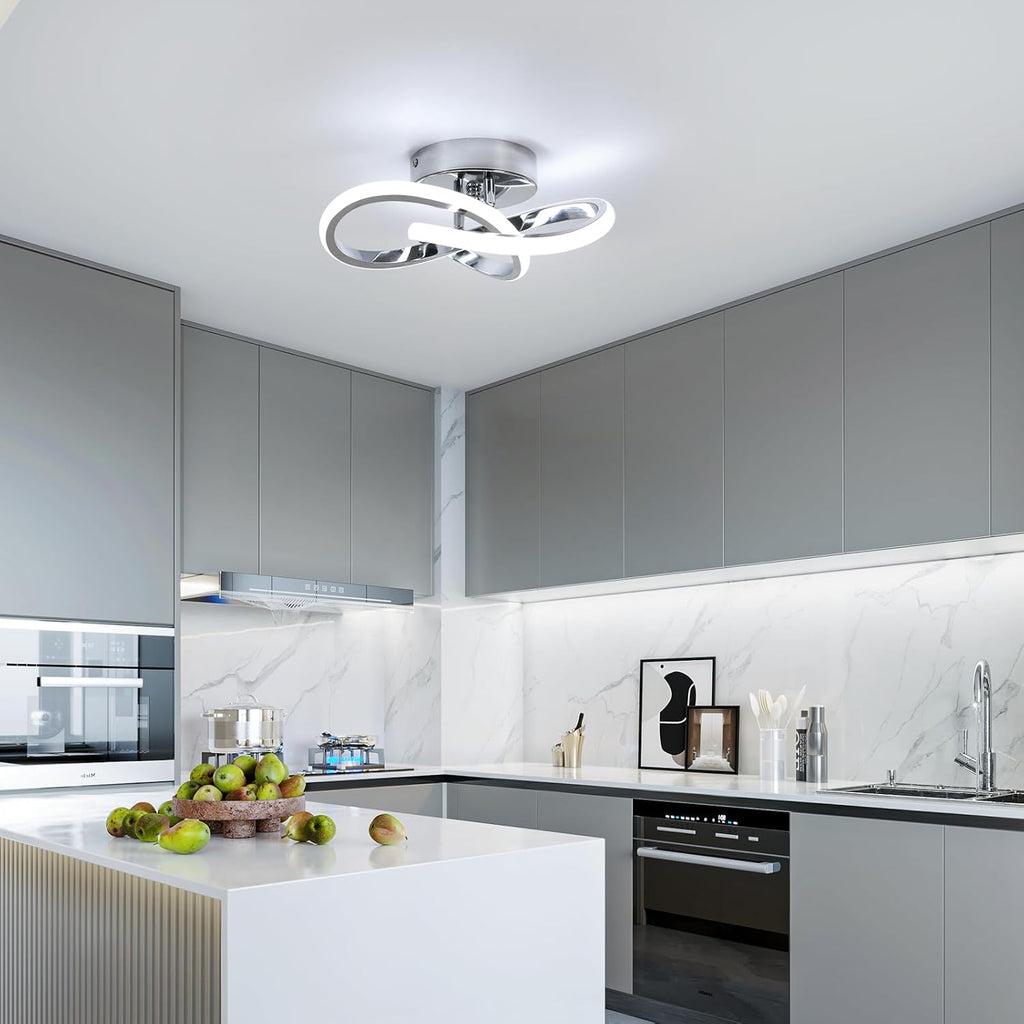 Deckenleuchte - Rahmen aus verchromtem Aluminium, weißes Licht