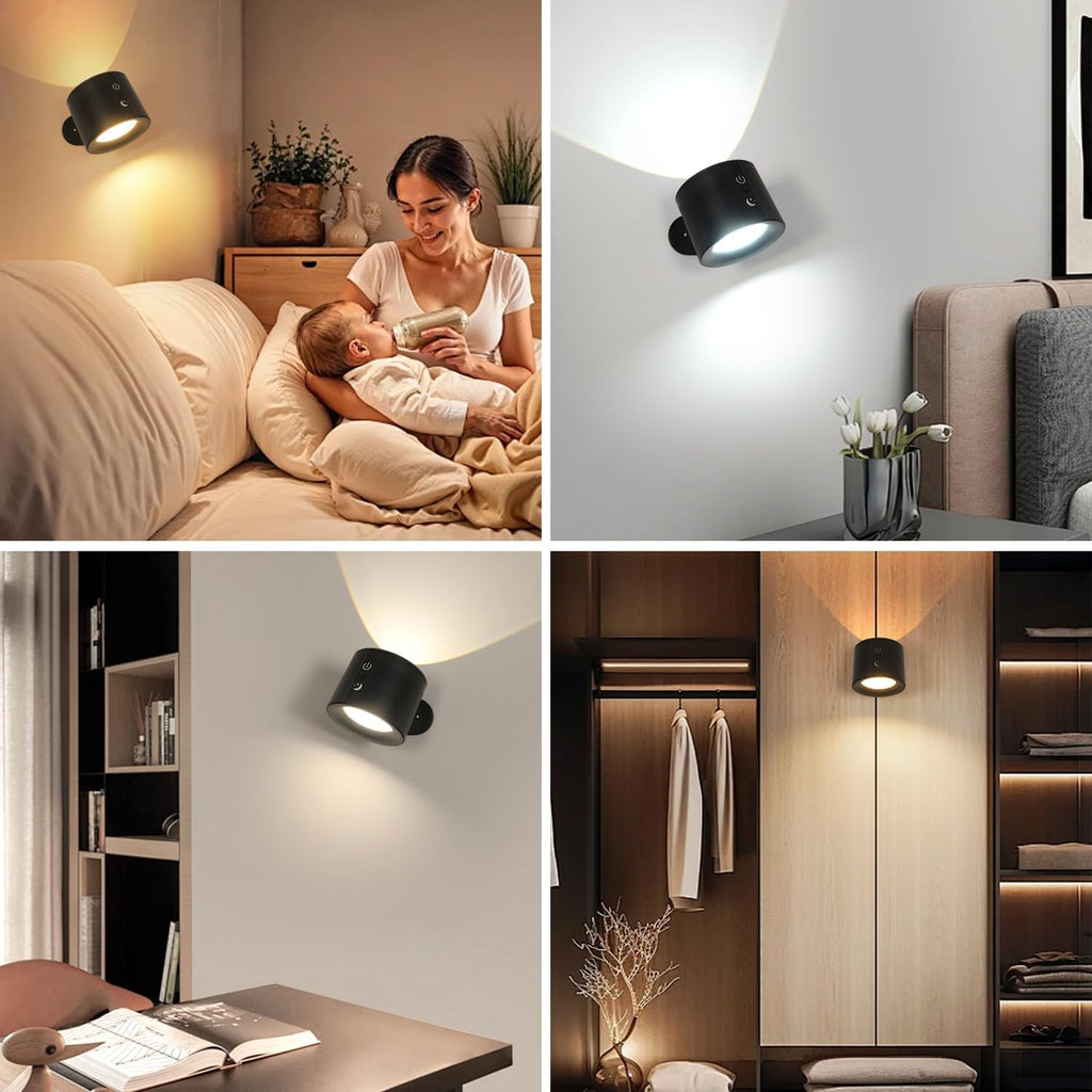 Wall Light - Black Plastic Frame, Tunable and Dimmable
