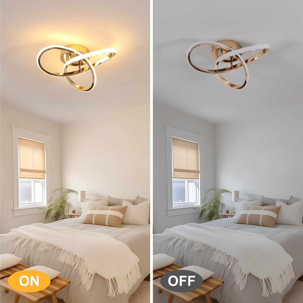 Ceiling Light - Gold Aluminium Frame, Warm Light