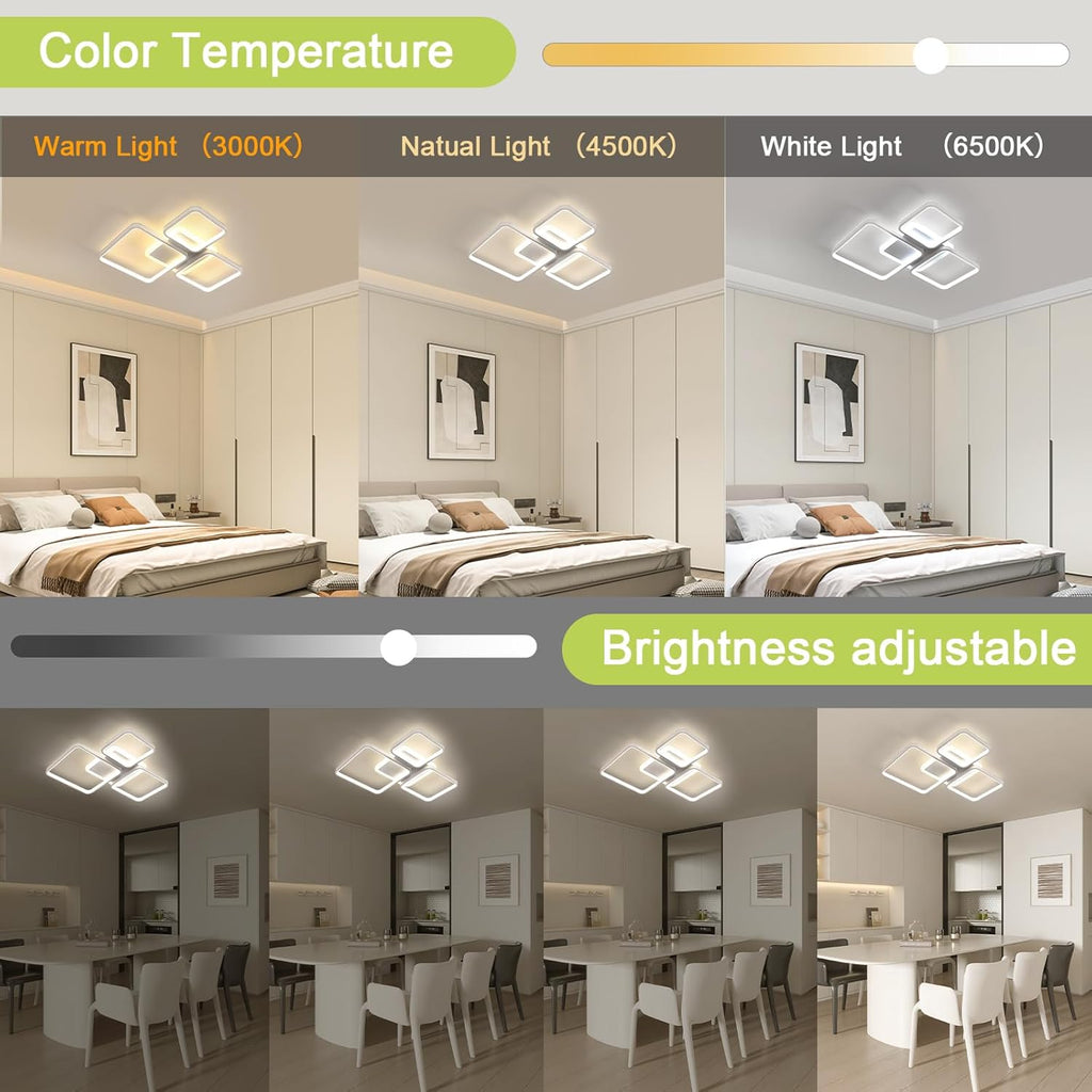 Ceiling Light - White Acrylic Frame, Tunable and Dimmable