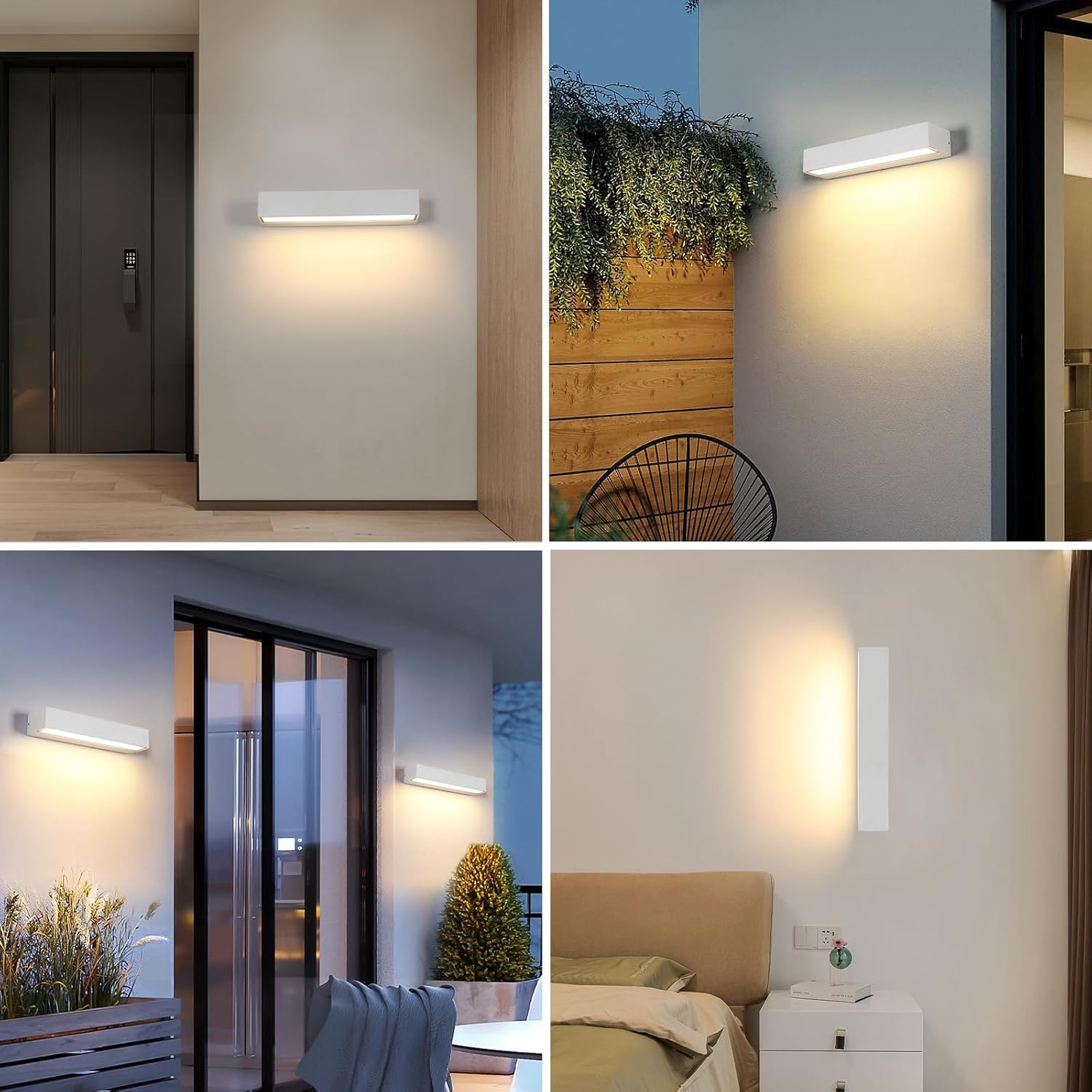 Wall Light - White Metal Frame, Warm Light