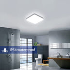 Ceiling Light - White Plastic Frame, White Light