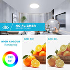 Ceiling Light - White Plastic Frame, White Light