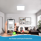Ceiling Light - White Plastic Frame, White Light