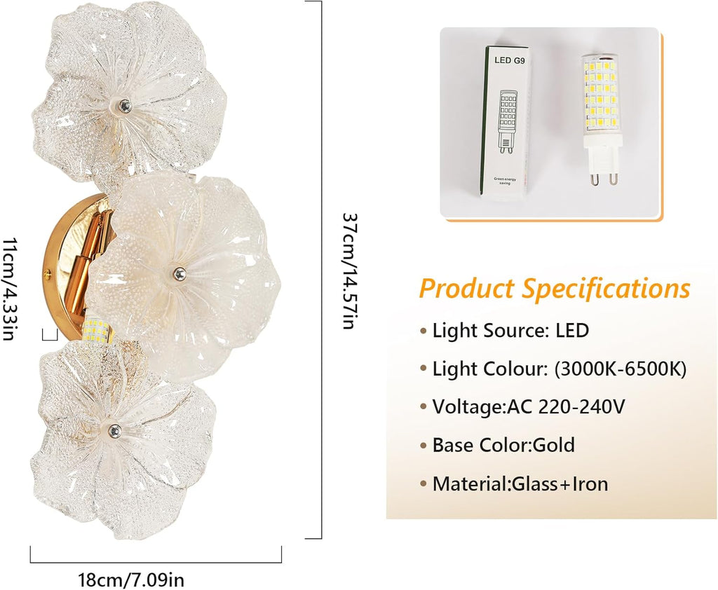 Wall Light - Gold Glass Frame, Tunable
