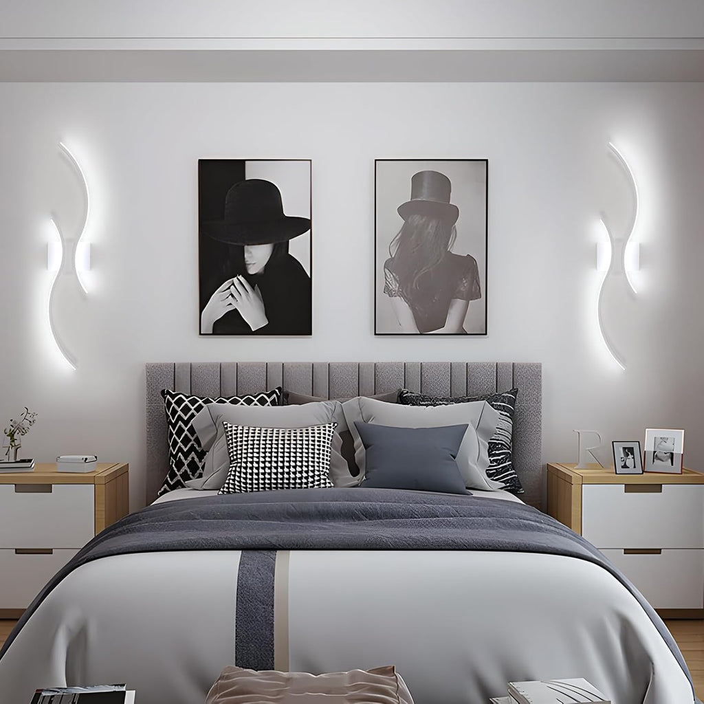 Wall Light - White Aluminium Frame, White Light