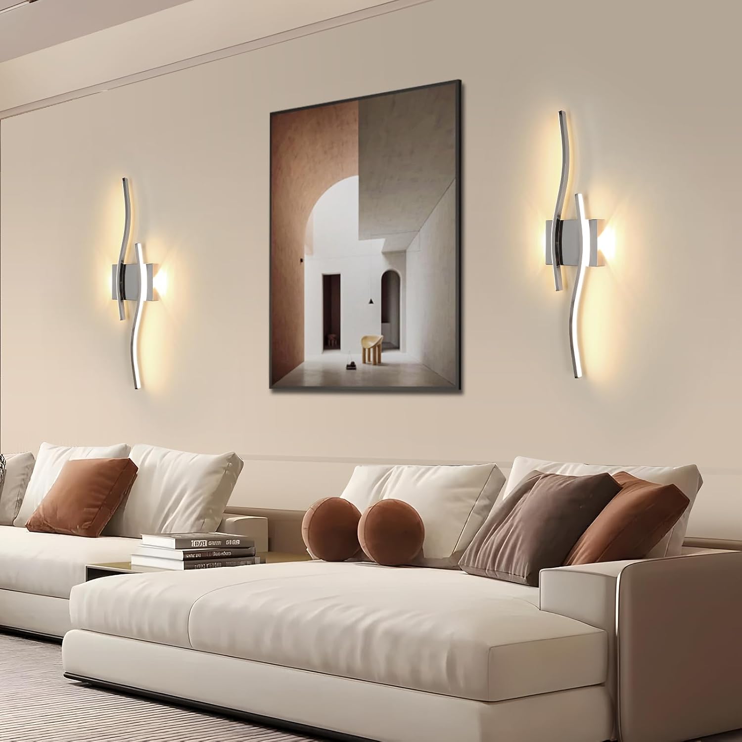 Wall Light - White Aluminium Frame, Warm Light