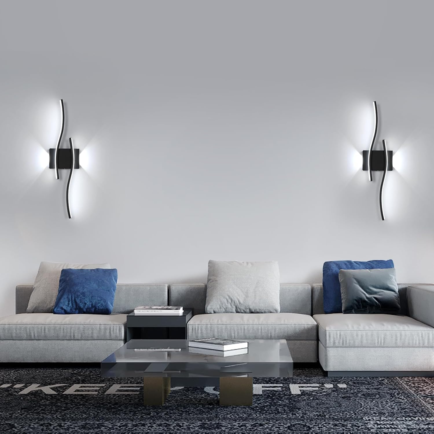 Wall Light - Black Aluminium Frame, White Light