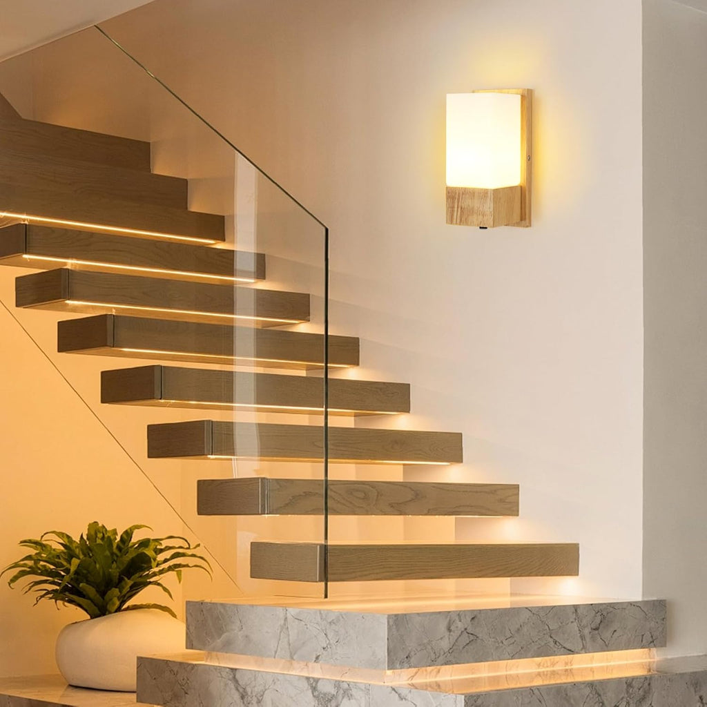 Wall Light - Wood Glass Frame