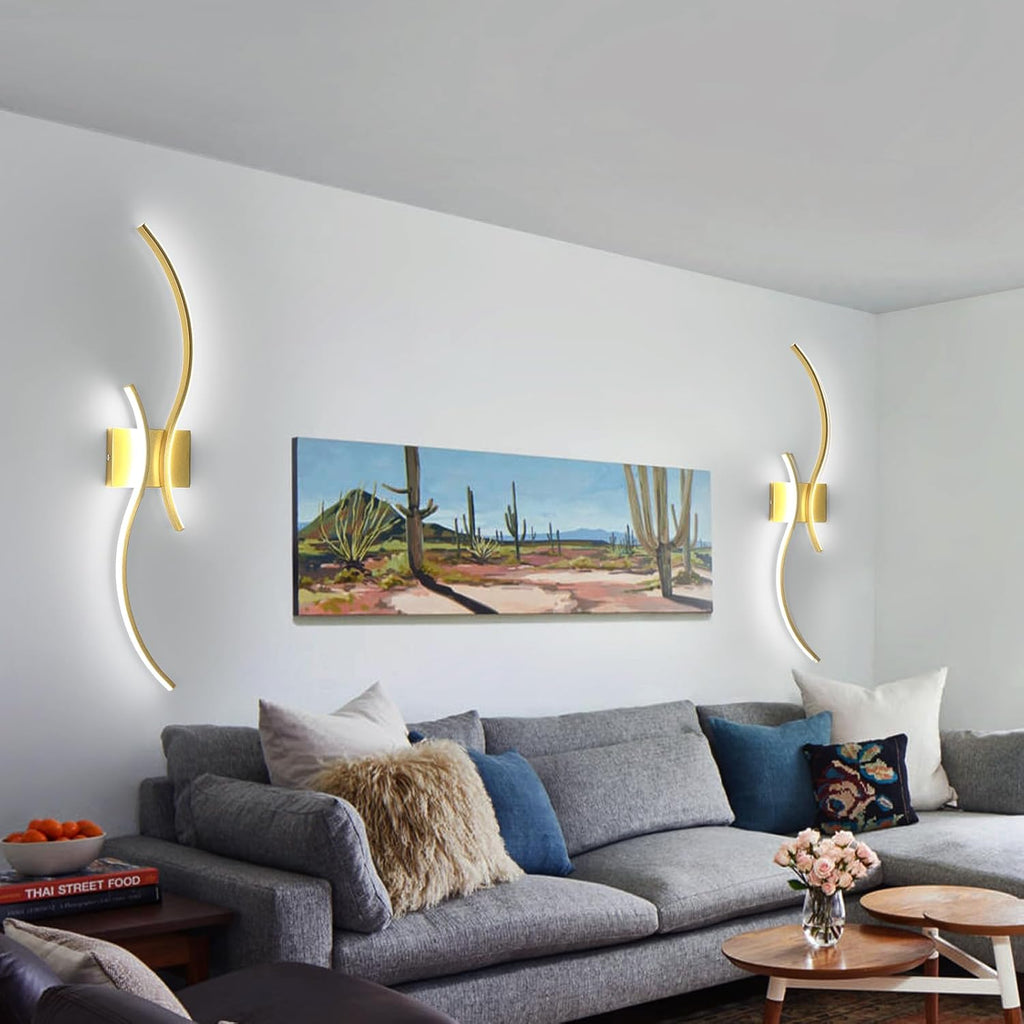 Wall Light - Gold Aluminium Frame, Tunable and Dimmable