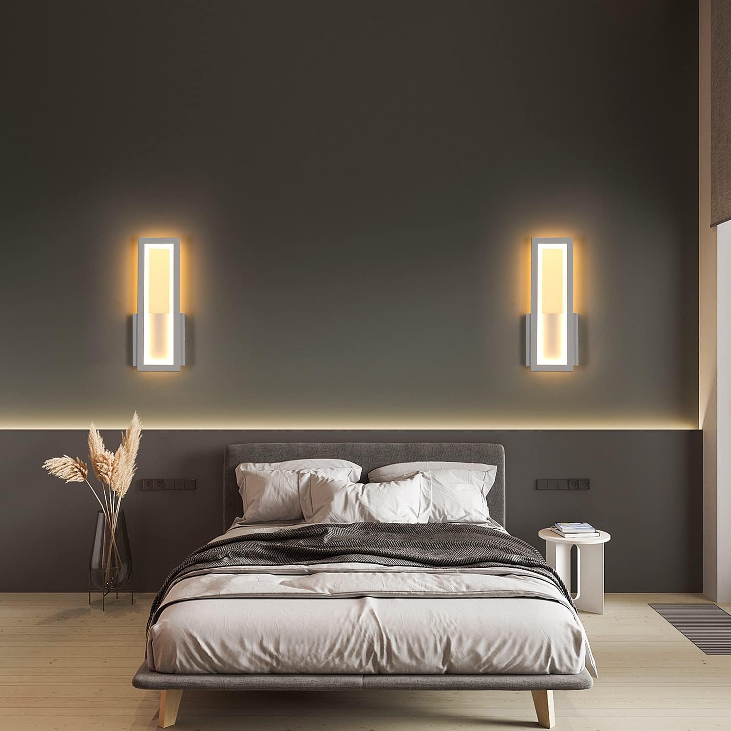 Wall Light - White Acrylic Frame, Warm Light