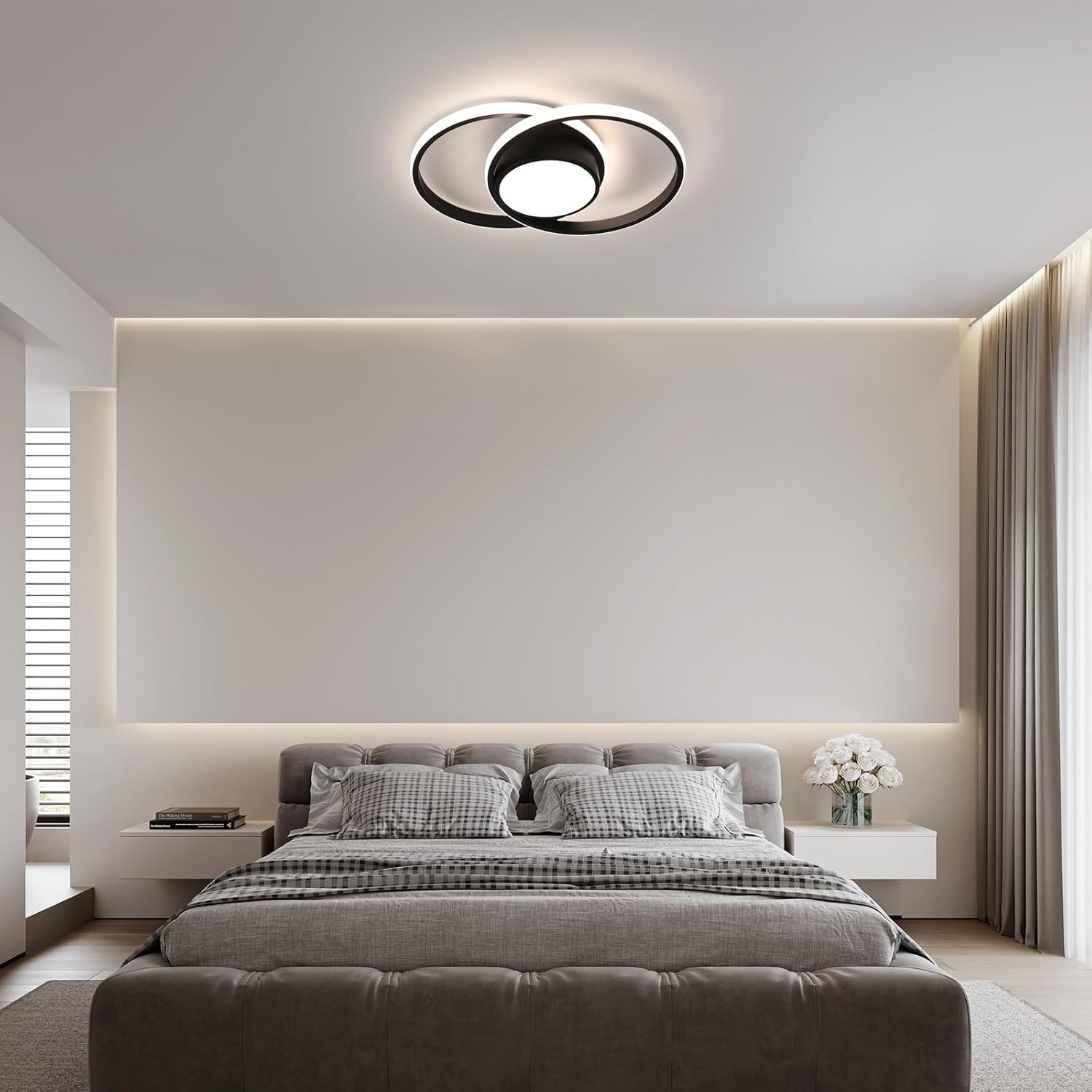 Ceiling Light - Black Metal Frame, Tunable and Dimmable