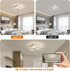 Comely Lot de 2 Plafonniers LED Modernes, 24W 2700LM Petit Plafonnier LED Carré Luminaires Intérieur pour Chambre Salon Allée Couloir Balcon, Lumière Naturelle 4500K, Blanc 24cm