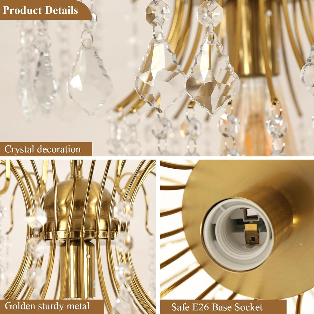 Chandeliers - Gold Metal Frame