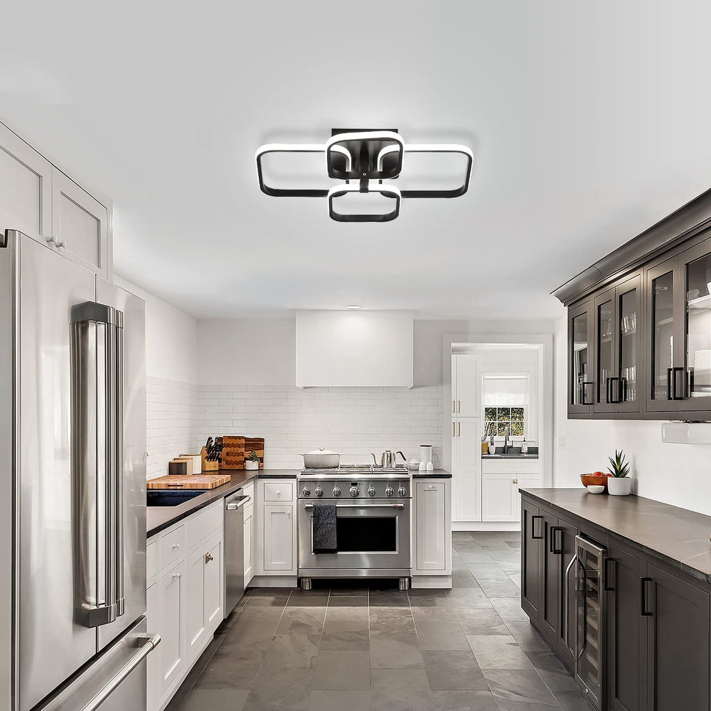Comely Plafonnier LED Rectangulaire, 60W 6750LM Luminaire Plafonnier LED, Moderne LED Lampe de Plafond Aluminium pour Salon Chambre Cuisine Couloir (Noir)