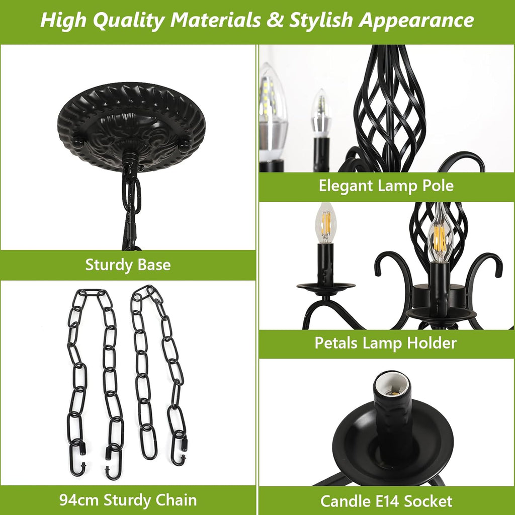 Chandeliers - Black Metal Frame