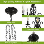 Chandeliers - Black Metal Frame