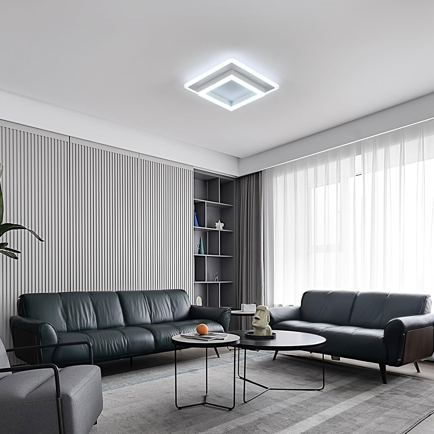 Ceiling Light - White Acrylic Frame, White Light