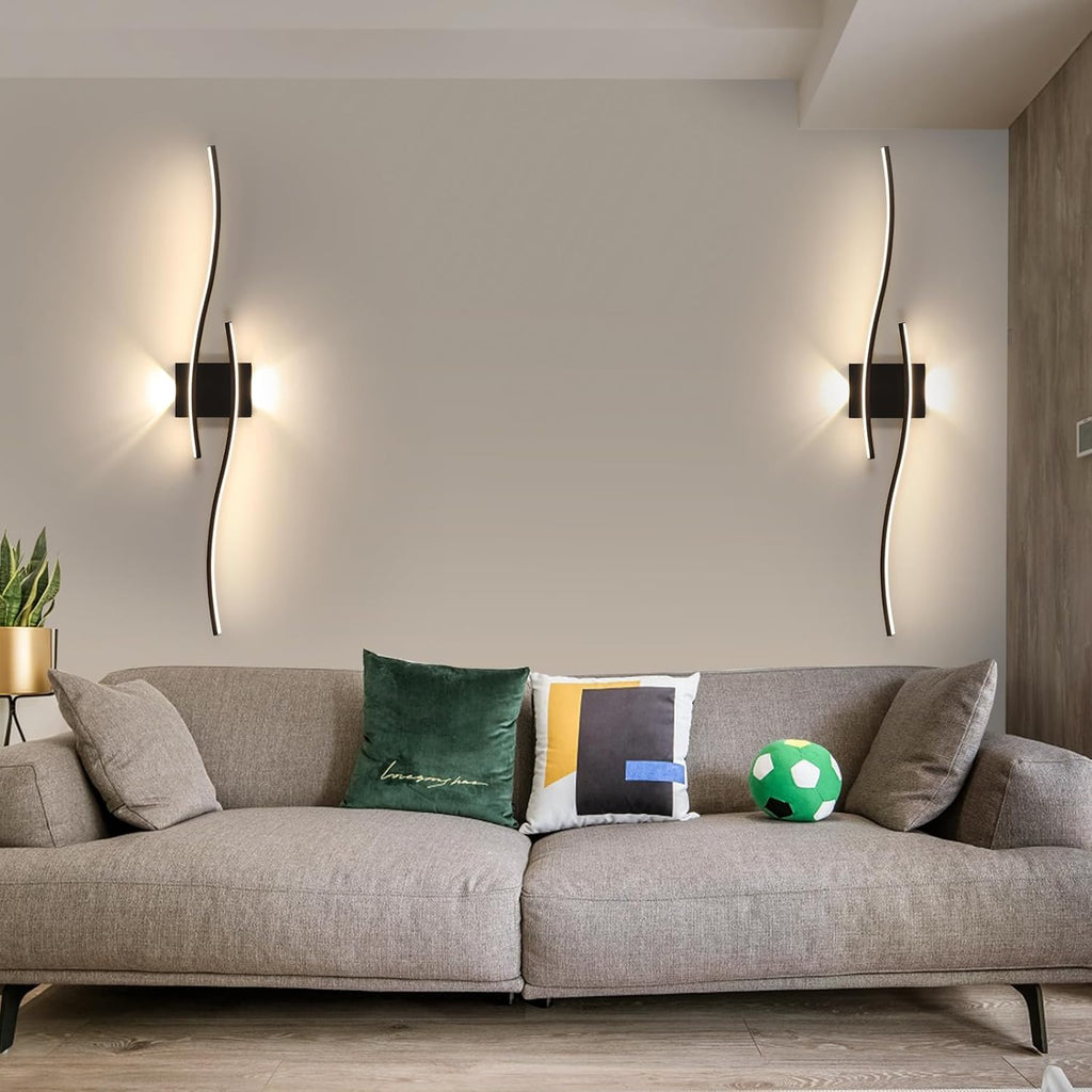 Applique da Parete - Struttura in Alluminio Nero, Luce Naturale