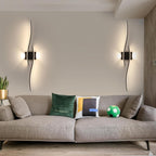 Applique da Parete - Struttura in Alluminio Nero, Luce Naturale