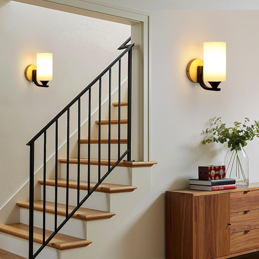 Wall Light - Wood Glass Frame