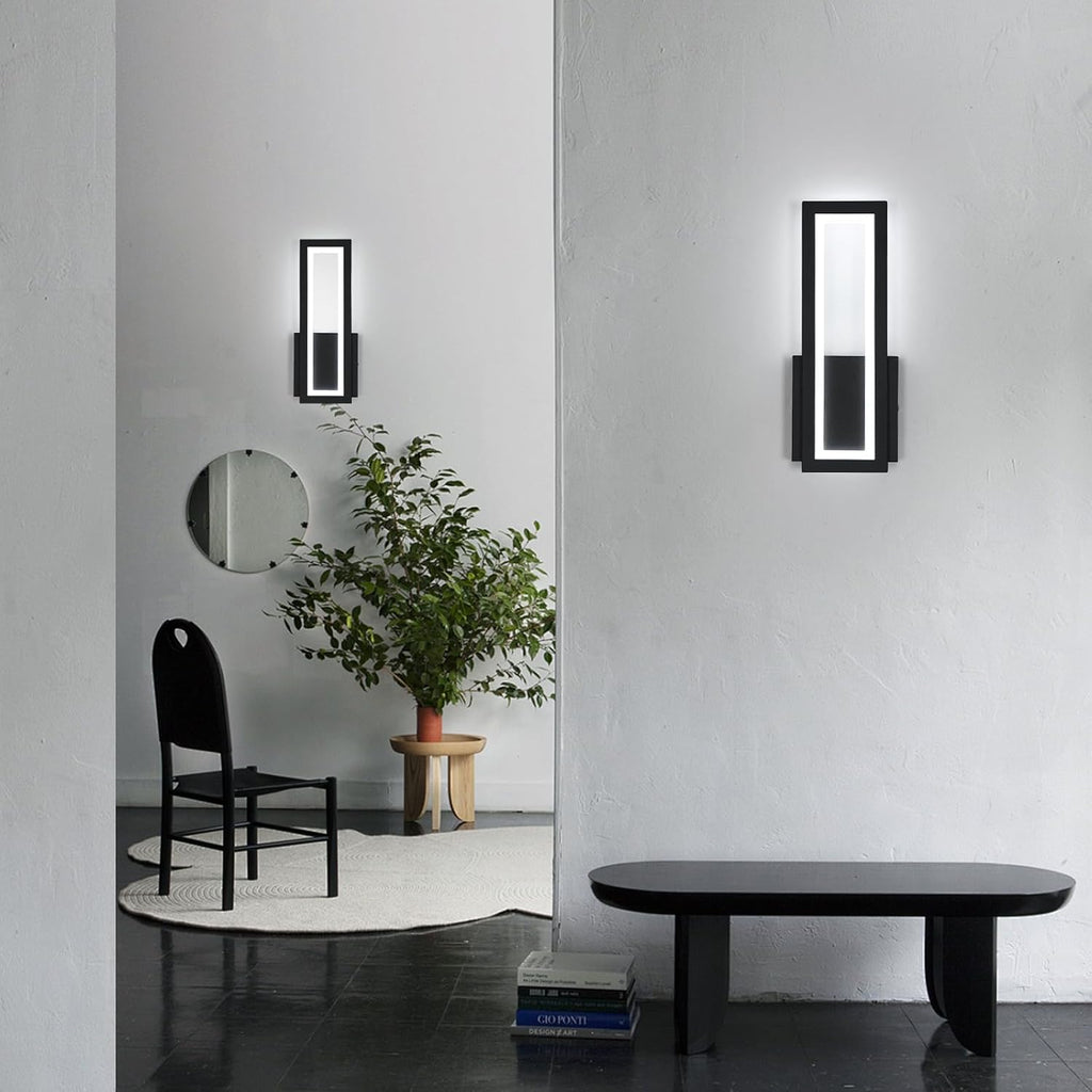 Wall Light - Black Acrylic Frame, Warm Light