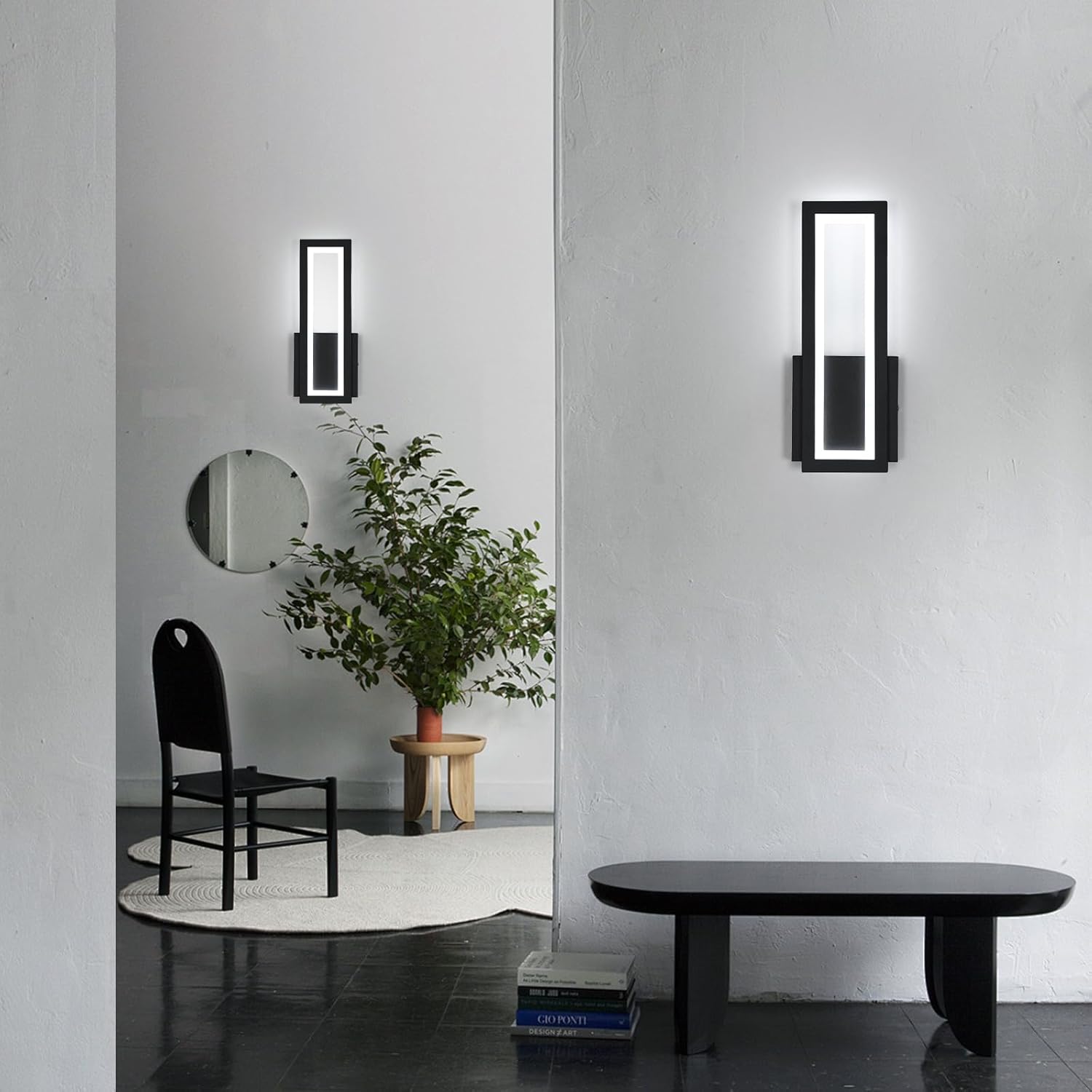 Wall Light - Black Acrylic Frame, Warm Light