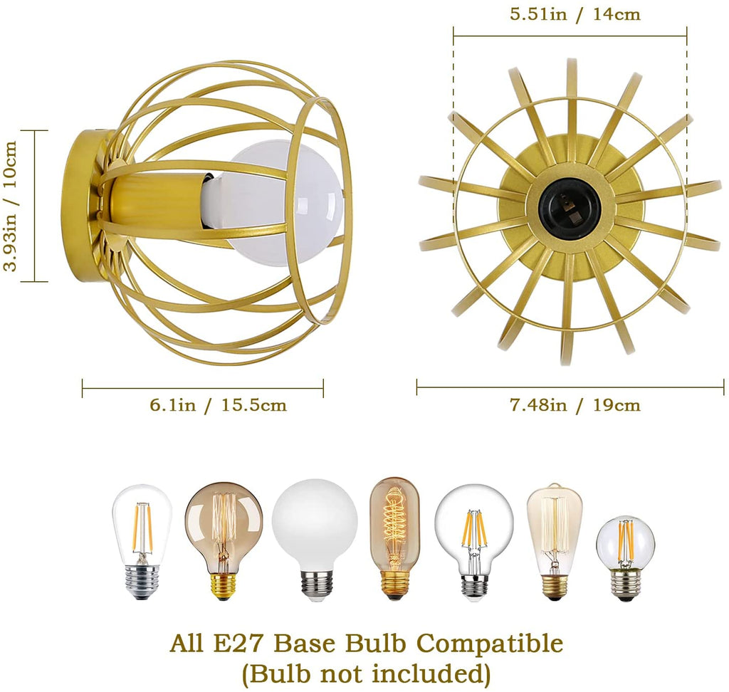 Ceiling Light - Gold Metal Frame