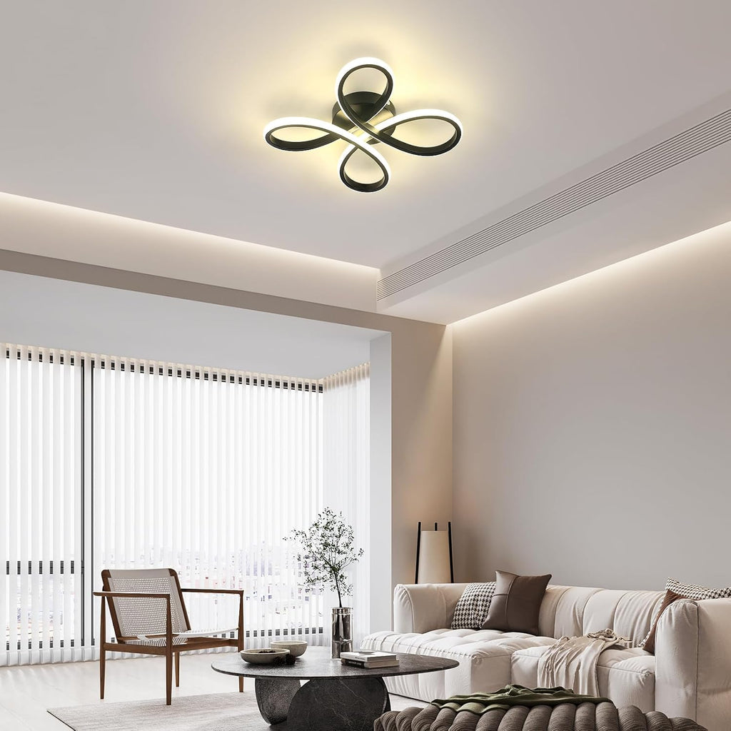 Ceiling Light - Black Aluminium Frame, Natural Light