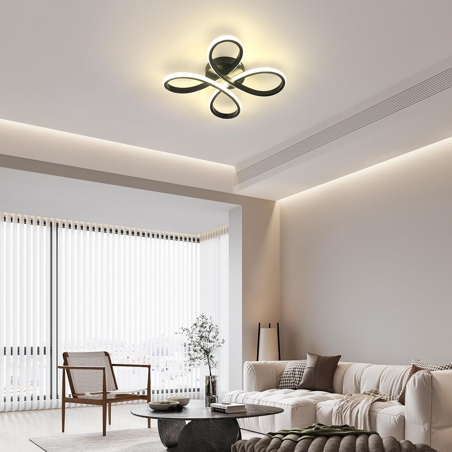 Ceiling Light - Black Aluminium Frame, Natural Light