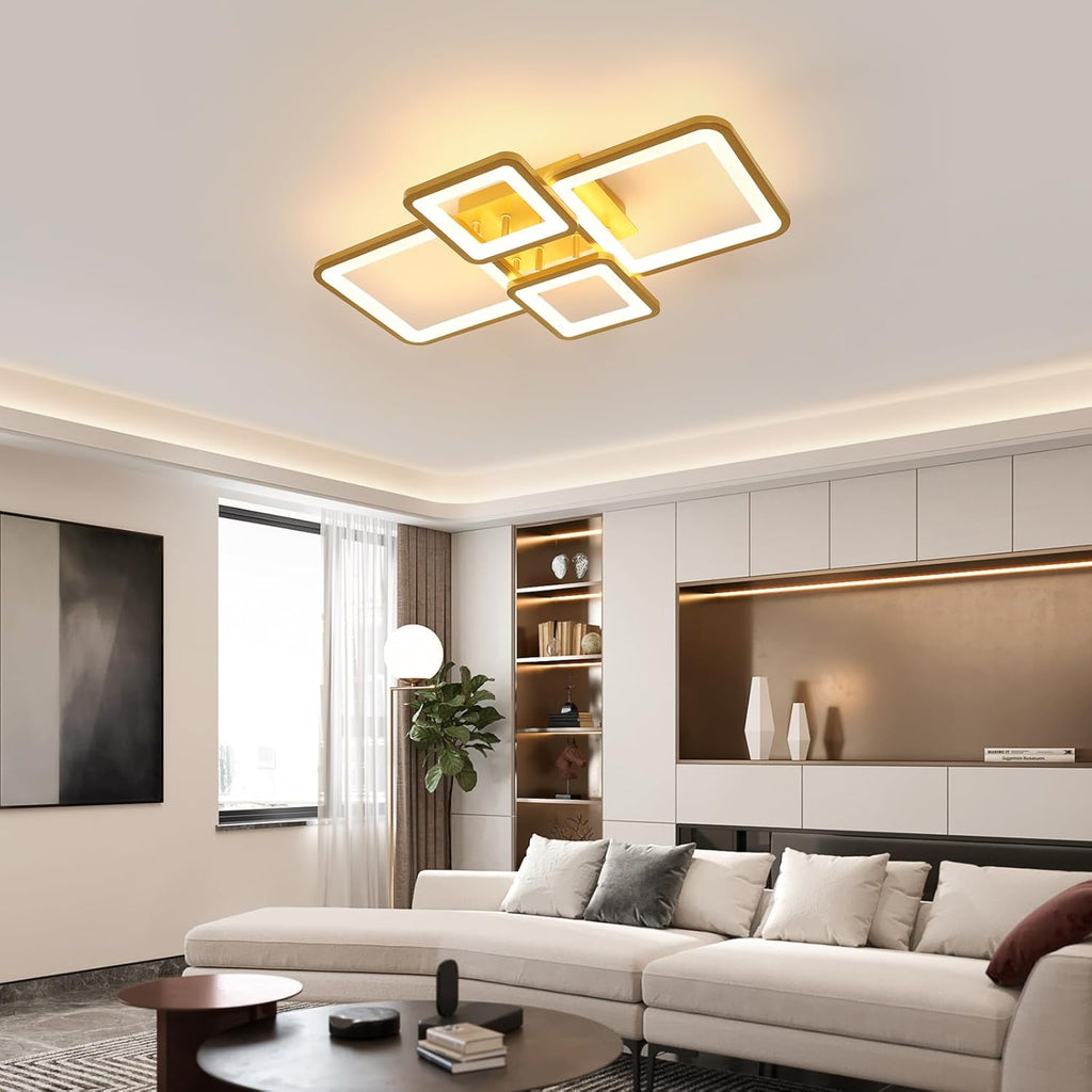 Ceiling Light - Gold Acrylic Frame, Tunable and Dimmable