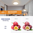 Ceiling Light - White Plastic Frame, Natural Light