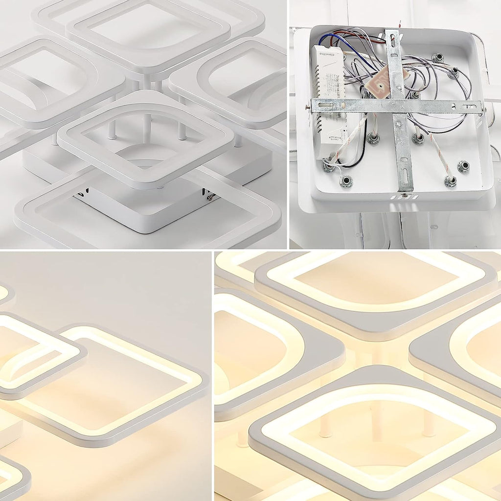 Comely Plafonnier LED Dimmable, 80W 8000LM Luminaire Plafonnier Salon avec Télécommande et Contrôle APP, Blanc Lampe de Plafond pour Salon,Bureau,Salle À Manger, 3000~6500K
