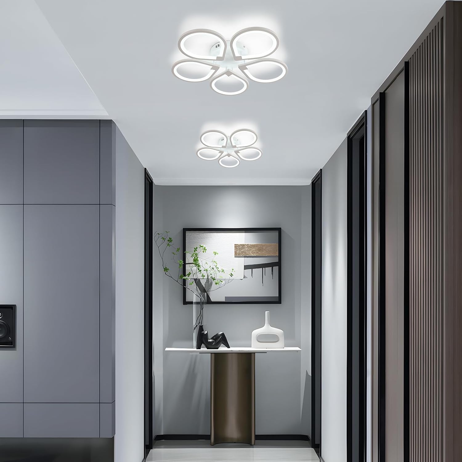 Ceiling Light - White Acrylic Frame, White Light