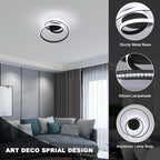 Ceiling Light - Black Aluminium Frame, White Light