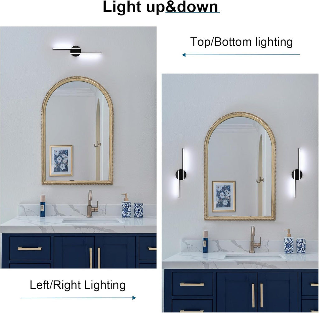 Wall Light - Black Aluminium Frame, White Light