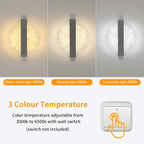 Comely Applique Murale LED Moderne, Argent 12W 3 Températures de Couleur 3000K/4500K/6500K Lampe Murale LED Pour Chambre à Coucher, Salon, Salle à Manger, Couloir, Escaliers