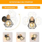 Wall Light - Black Metal Frame