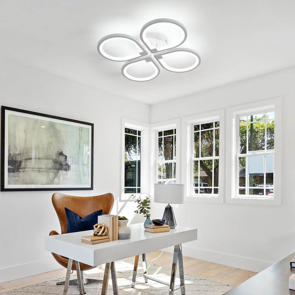 Comely Plafonnier LED Moderne 4 Lampes 57x57x8cm 40W Lumière Blanche 6500K Acrylique Salon Chambre Bureau Couloir Cuisine Éclairage