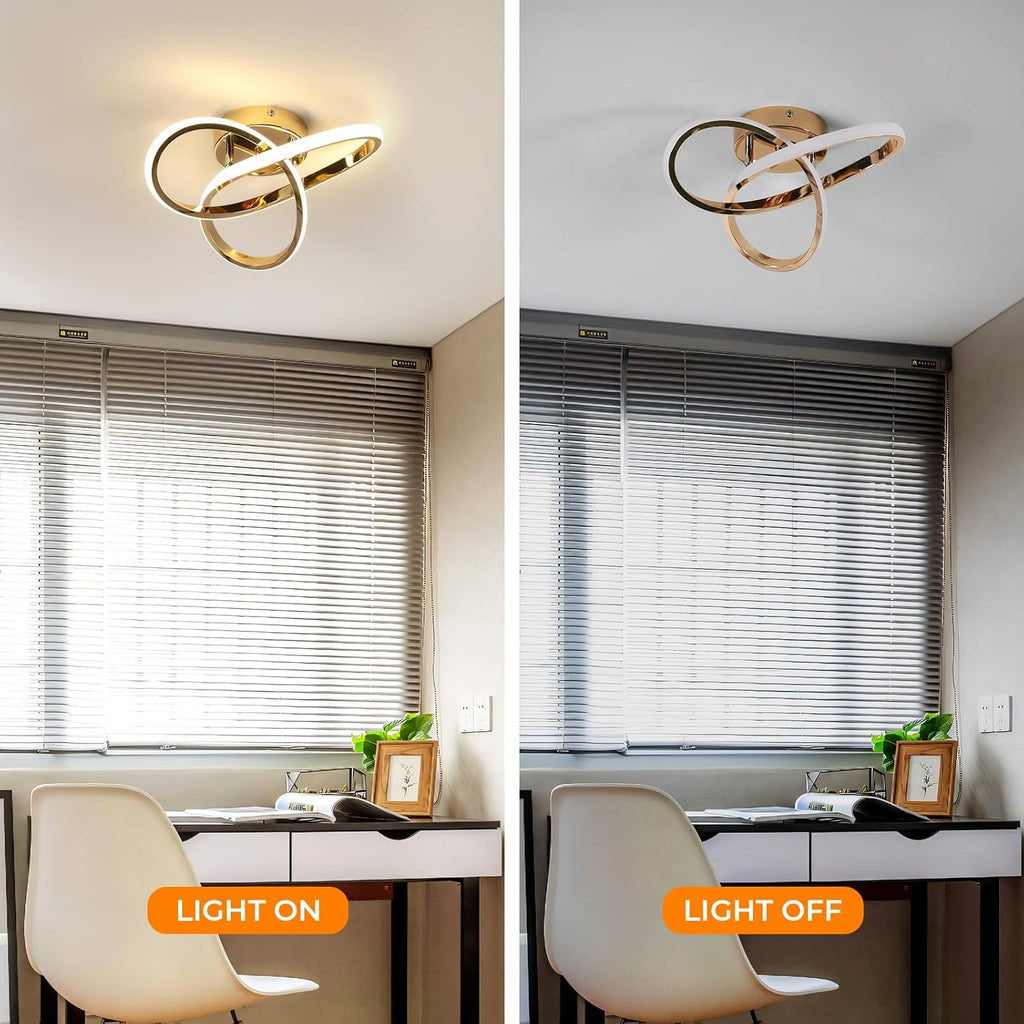 Ceiling Light - Gold Aluminium Frame, Natural Light